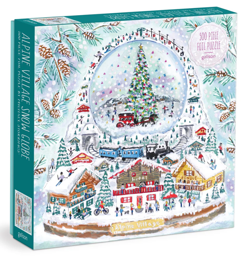 Galison Michael Storrings Alpine Village Snowglobe 500 Piece Foil Puzzle